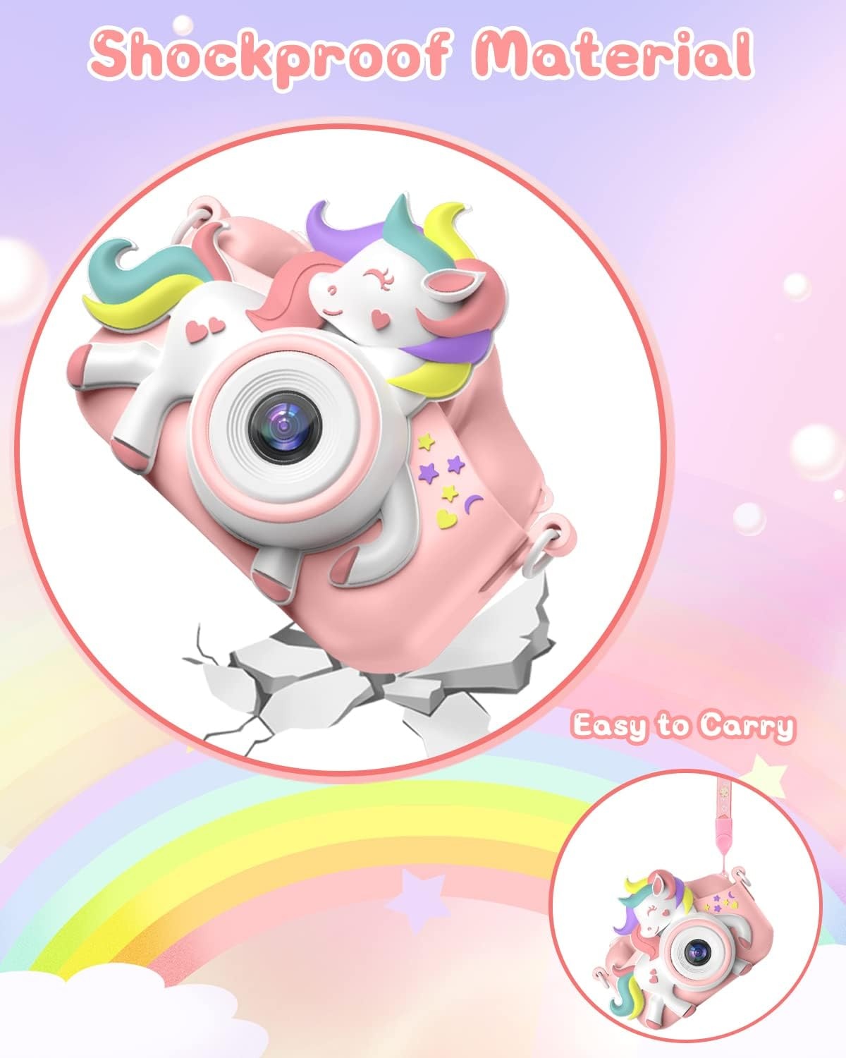 Digitale Kinderkamera Einhorn mit 20MP & 32GB SD - jetzt bis zu 38% sparen