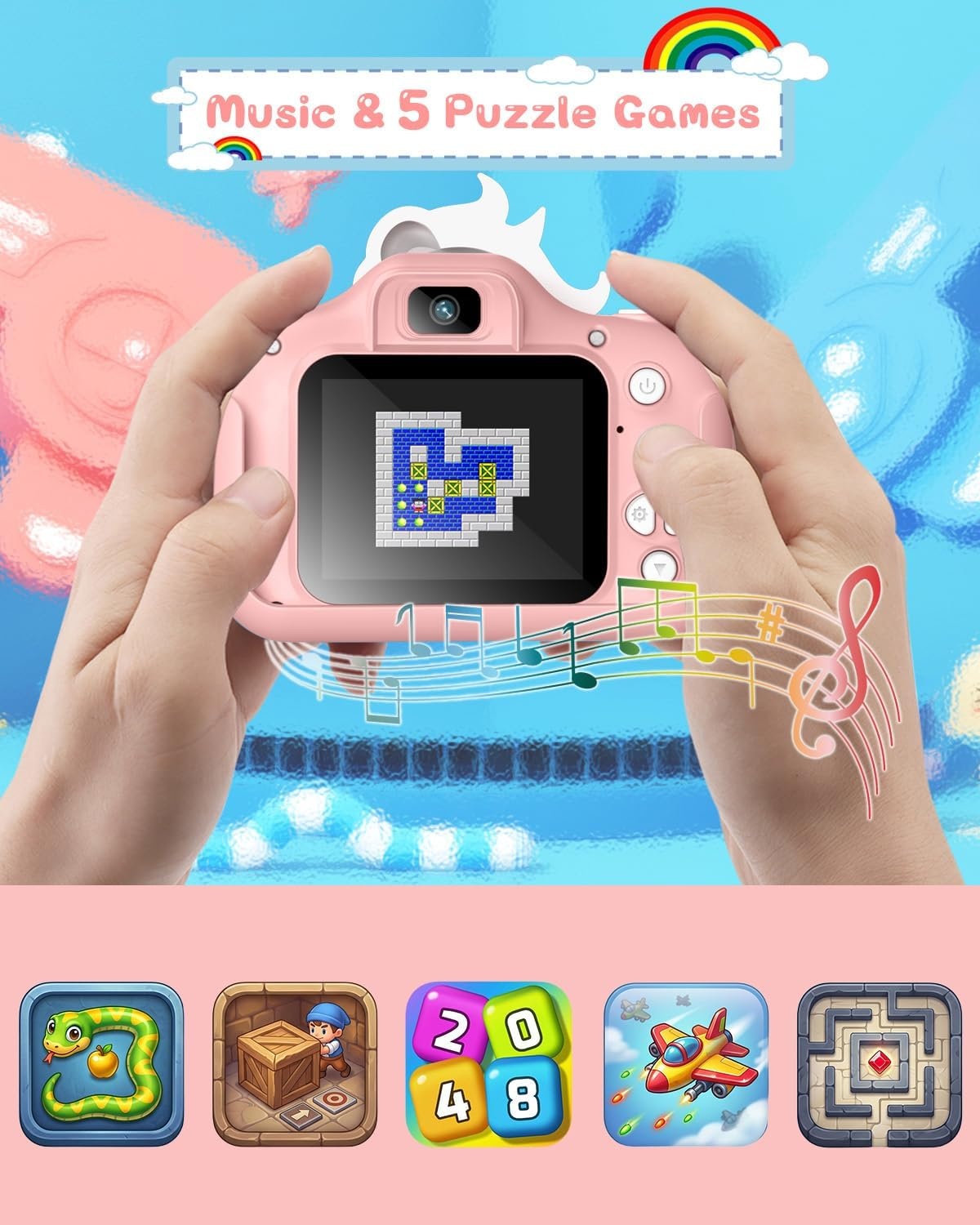 Digitale Kinderkamera Einhorn mit 20MP & 32GB SD - jetzt bis zu 38% sparen