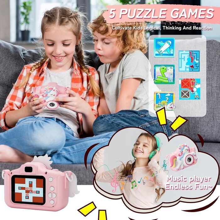 Digitale Kinderkamera 12MP mit 2 Zoll Display - Rosa - bis zu 37% Rabatt