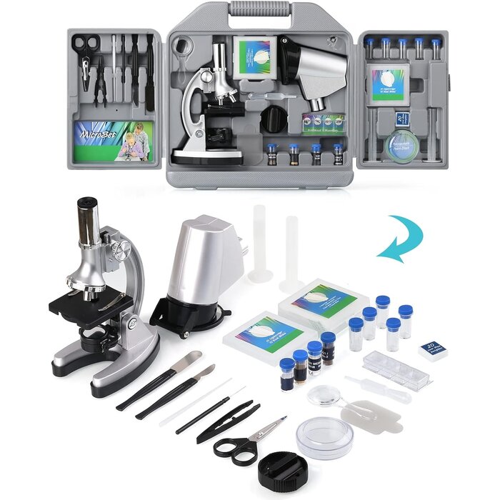 Mikroskop-Set 300x-1200x mit 70-tlg. Zubehör & Koffer - bis zu 40% Rabatt