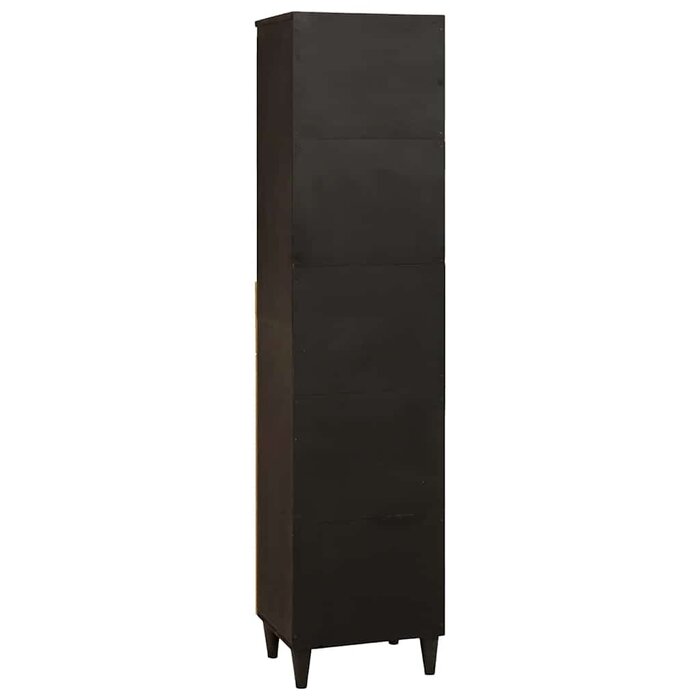 Vidaxl Badezimmerschrank Massivholz Schwarz/Gold - bis zu 60% Rabatt