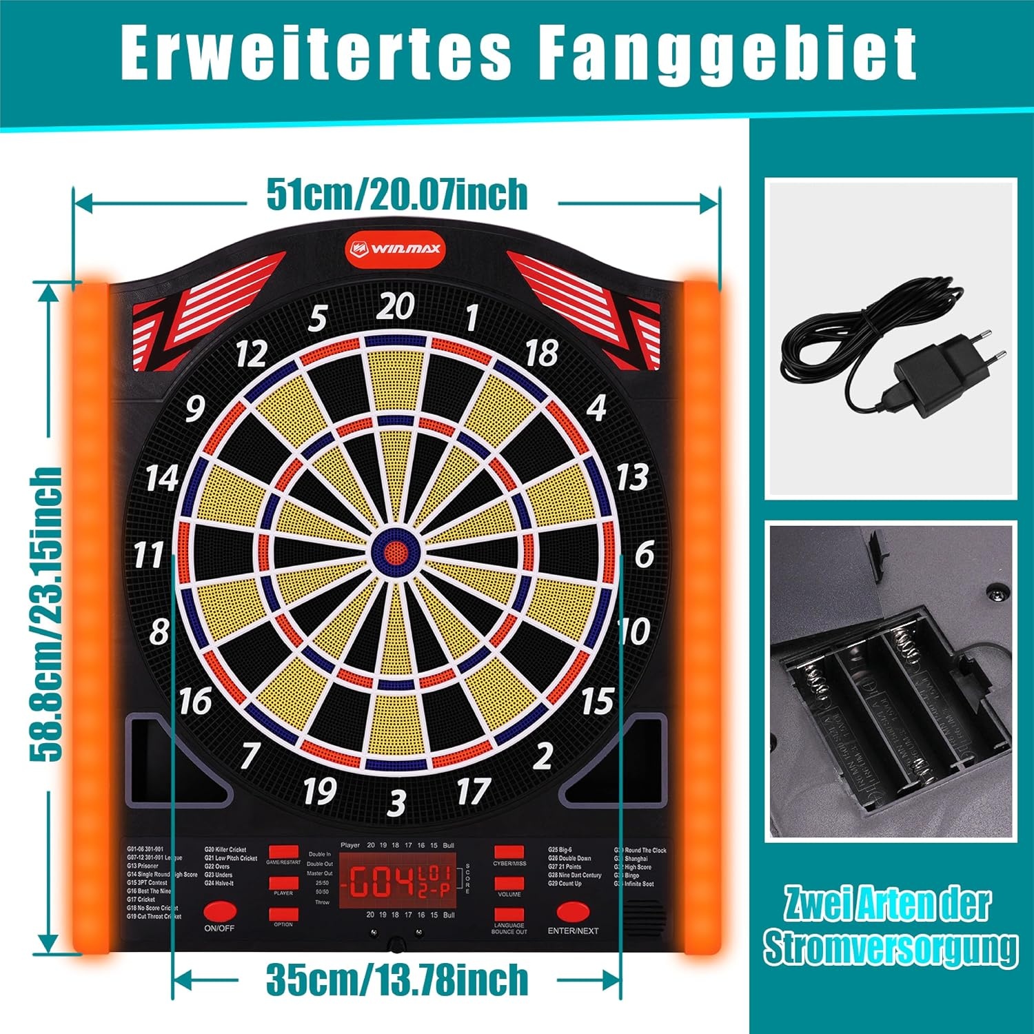 Elektronische Dartscheibe bis 8 Spieler mit Laser-Linie - bis zu 40% sparen