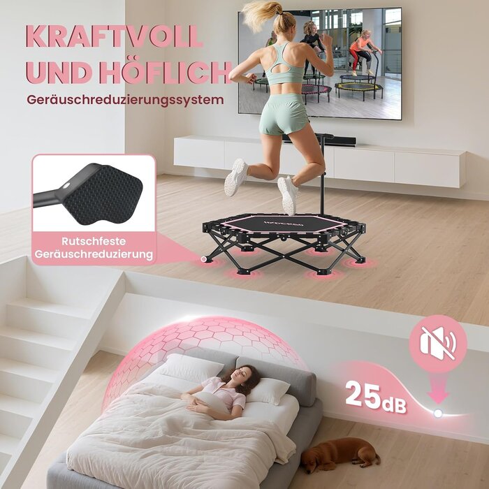 Fitnesstrampolin 106,5 cm - Klappbar & Verstellbar - Jetzt bis zu 35% Rabatt