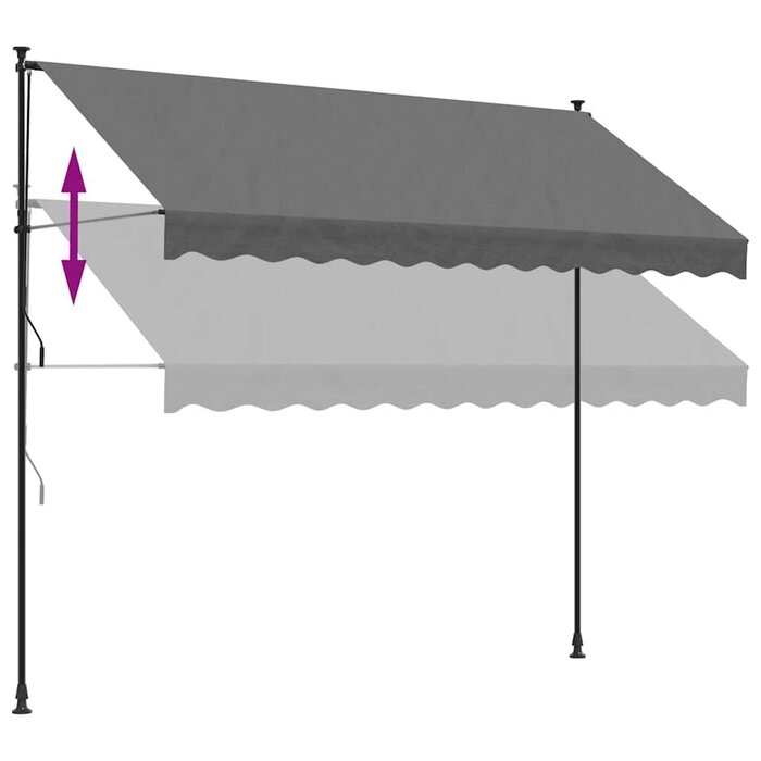 Vidaxl Klemmmarkise 300x150 cm Anthrazit - Bohrlos - bis zu 41% sparen