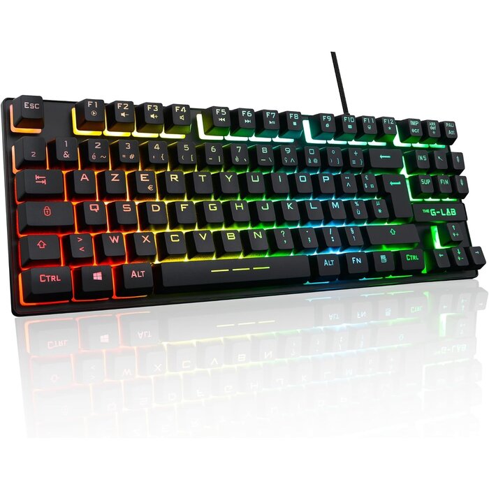 Kompakte Gaming-Tastatur TKL, AZERTY-Layout, RGB, Schwarz - bis zu 30% Rabatt