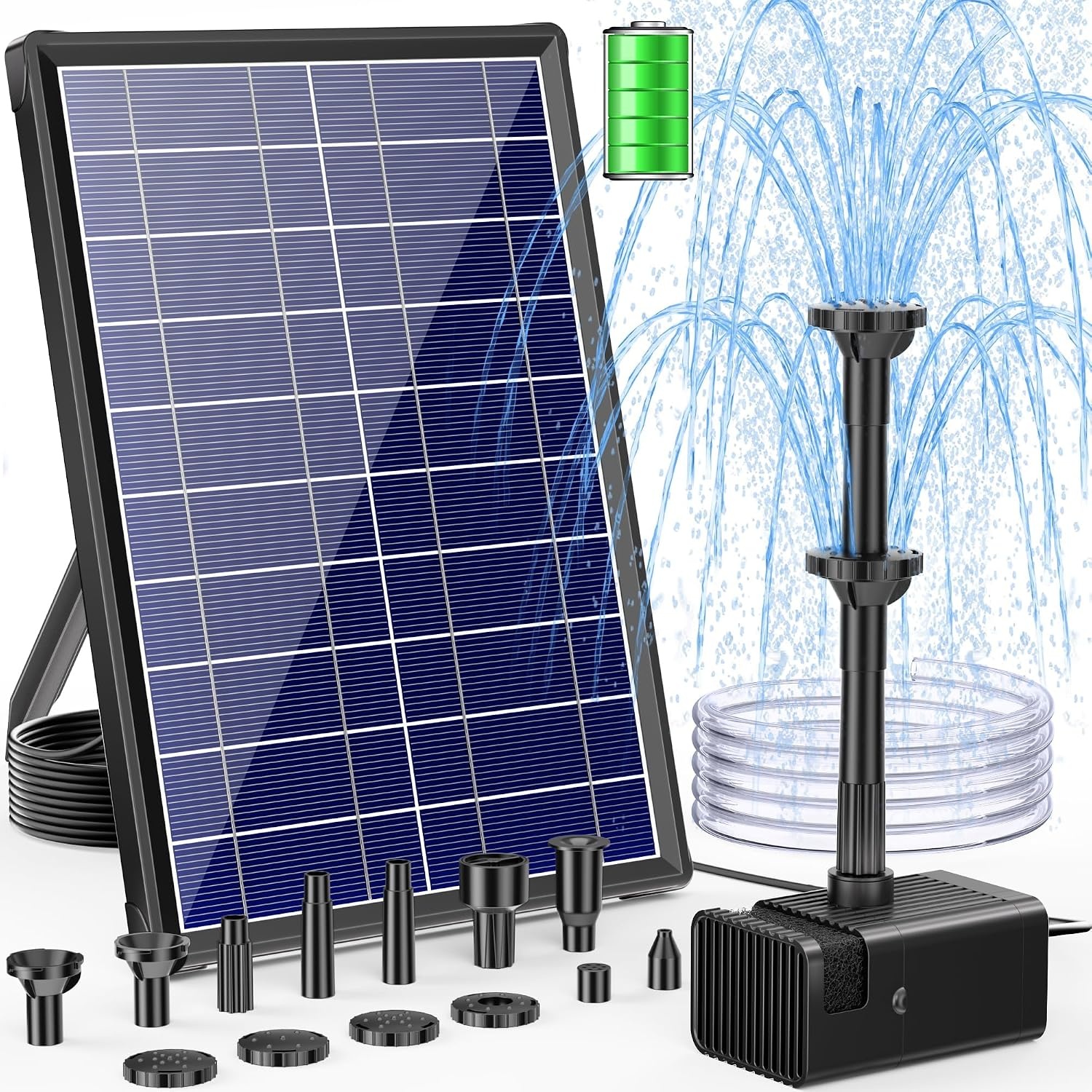 Amazon Solar-Springbrunnen 8W mit 3600mAh Akku - bis zu 29% Rabatt