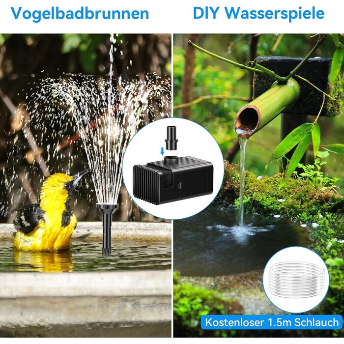 Amazon Solar-Springbrunnen 8W mit 3600mAh Akku - bis zu 29% Rabatt
