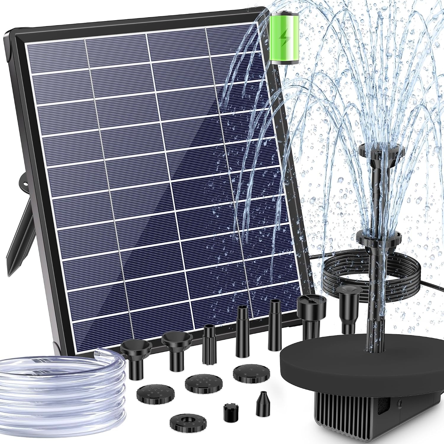 Amazon Solar-Springbrunnen 8W mit 3600mAh Akku - bis zu 29% Rabatt