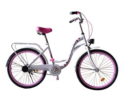 Viking Choice Mädchenfahrrad 24 Zoll, weiß-rosa, Stahlrahmen - Jetzt bis zu 46% sparen