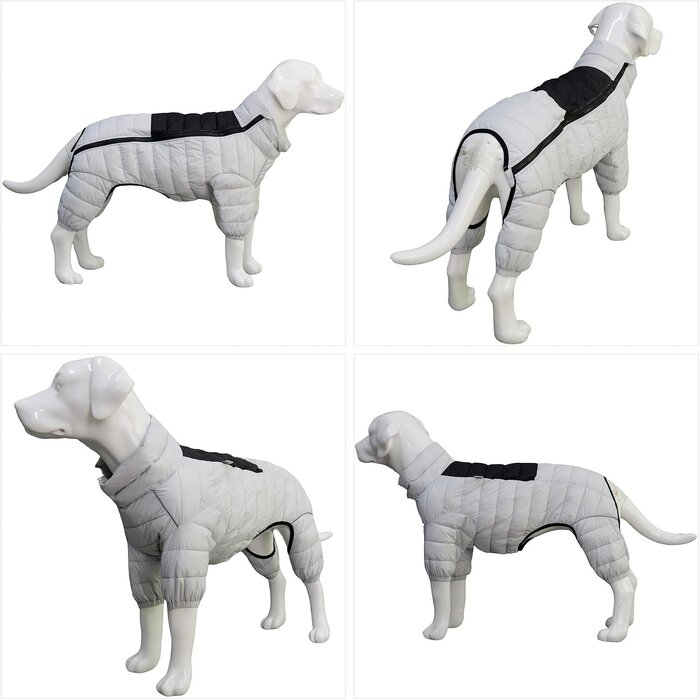 Wasserdichter Ganzkörper-Hundemantel, Off-White, XL - bis zu 34% reduziert