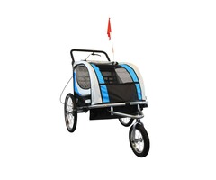 Viking Choice Fahrradanhänger & Buggy 2-Sitzer Blau - Klappbar - bis zu 37% Rabatt