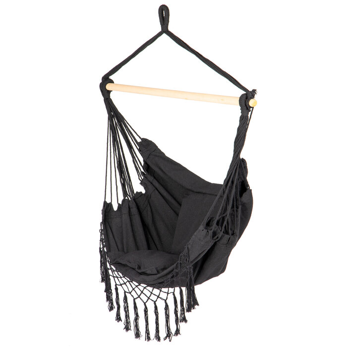 Viking Choice Hängesessel brasilianischer Stil Schwarz inkl. Kissen - bis zu 29% Rabatt