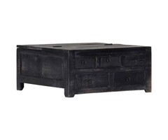 Vidaxl Massiver Couchtisch aus Mangoholz - Schwarz, 65x65x30 cm - bis zu 41% sparen