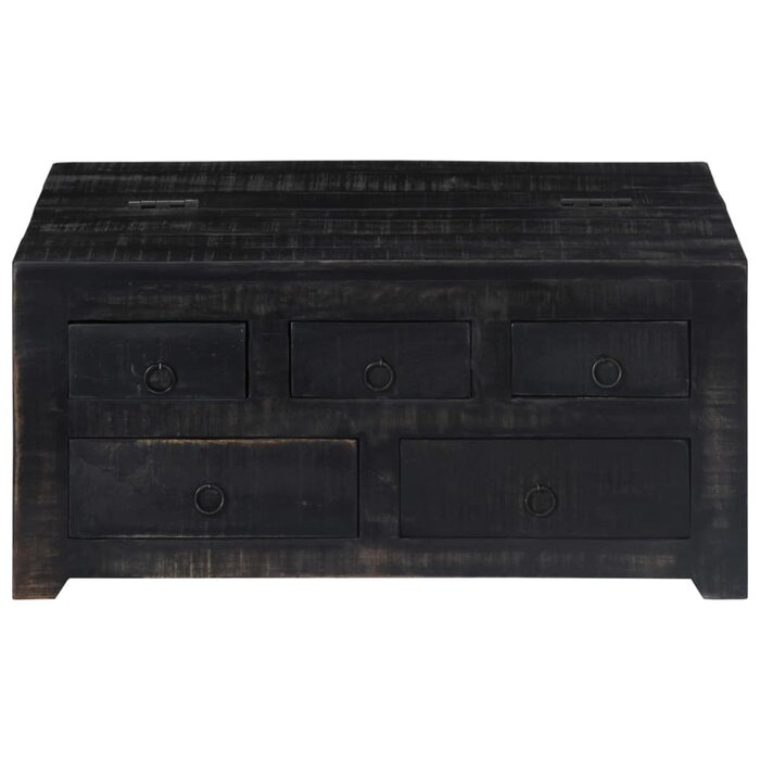 Vidaxl Massiver Couchtisch aus Mangoholz - Schwarz, 65x65x30 cm - bis zu 41% sparen
