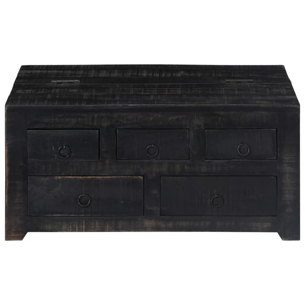 Vidaxl Massiver Couchtisch aus Mangoholz - Schwarz, 65x65x30 cm - bis zu 41% sparen