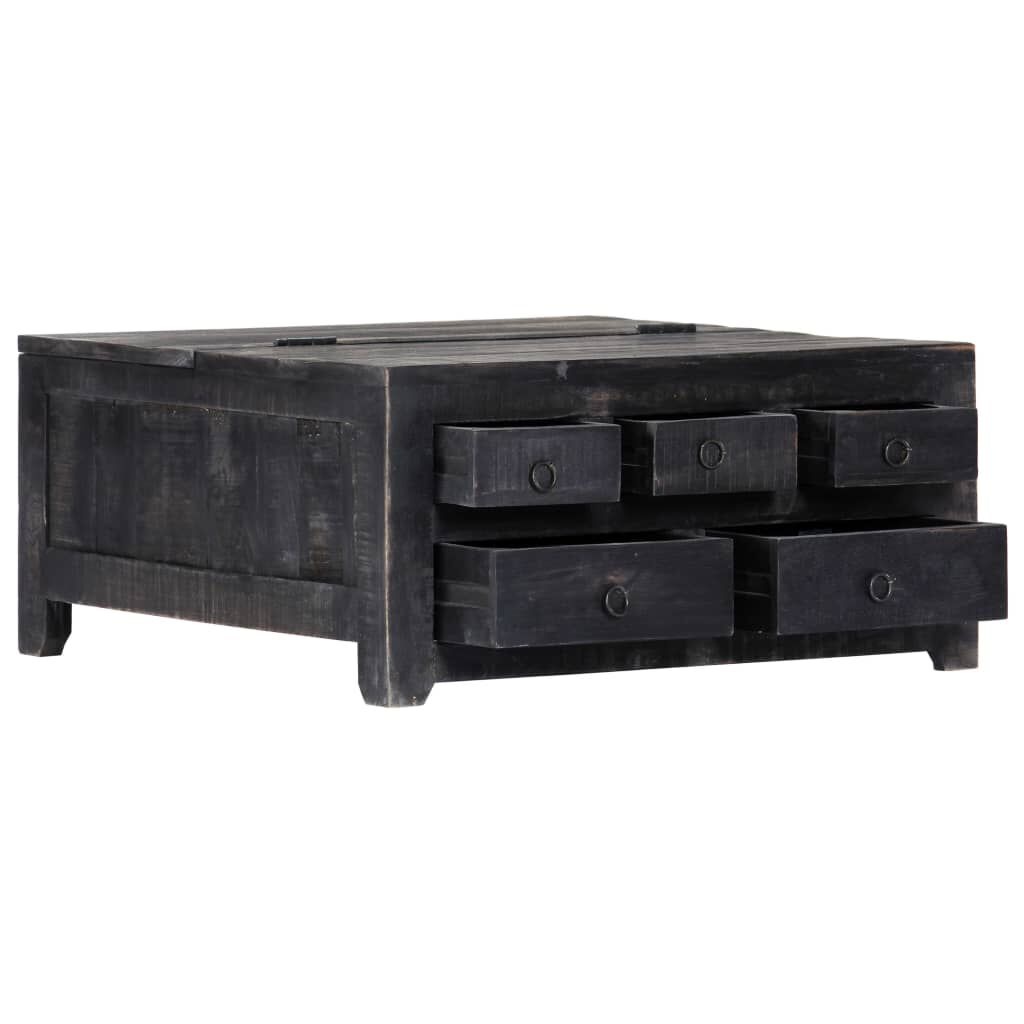 Vidaxl Massiver Couchtisch aus Mangoholz - Schwarz, 65x65x30 cm - bis zu 41% sparen