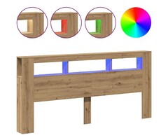 Vidaxl Bettkopfteil LED Artisan-Eiche 220cm - Bis zu 41% sparen