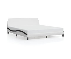 Vidaxl Polsterbett 180x200 cm Weiß/Schwarz - Modernes Design - bis zu 41% sparen