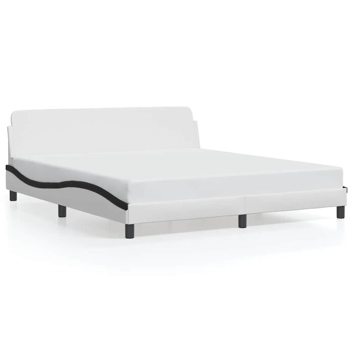 Vidaxl Polsterbett 180x200 cm Weiß/Schwarz - Modernes Design - bis zu 41% sparen