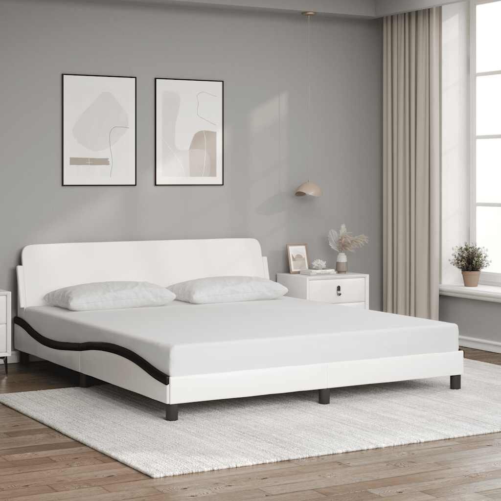 Vidaxl Polsterbett 180x200 cm Weiß/Schwarz - Modernes Design - bis zu 41% sparen