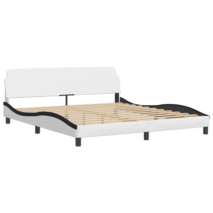 Vidaxl Polsterbett 180x200 cm Weiß/Schwarz - Modernes Design - bis zu 41% sparen