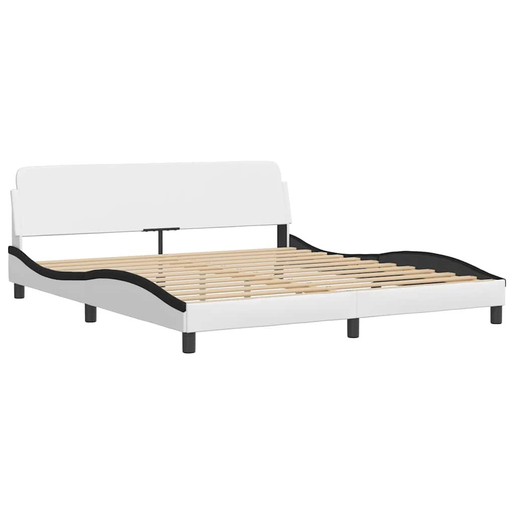 Vidaxl Polsterbett 180x200 cm Weiß/Schwarz - Modernes Design - bis zu 41% sparen