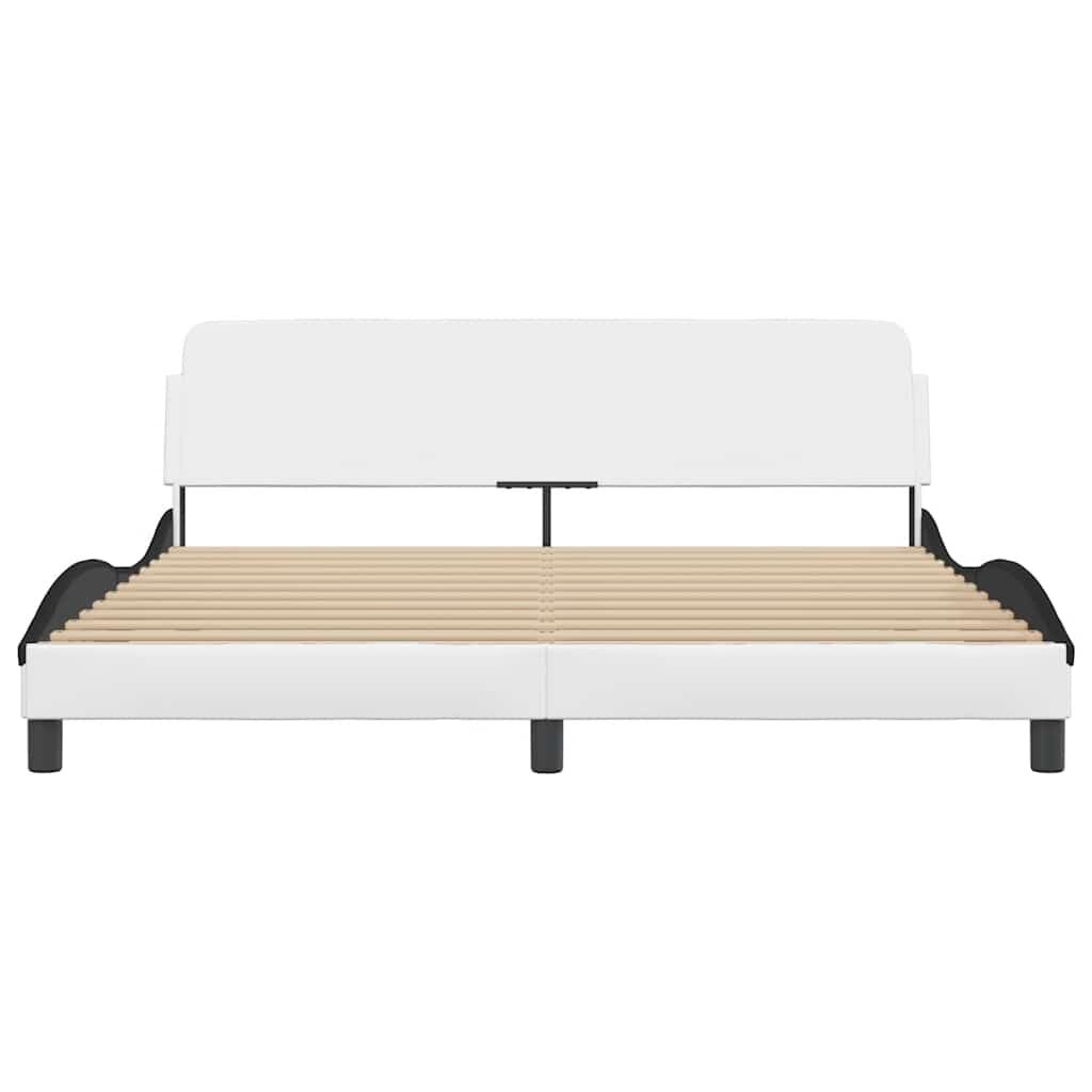 Vidaxl Polsterbett 180x200 cm Weiß/Schwarz - Modernes Design - bis zu 41% sparen