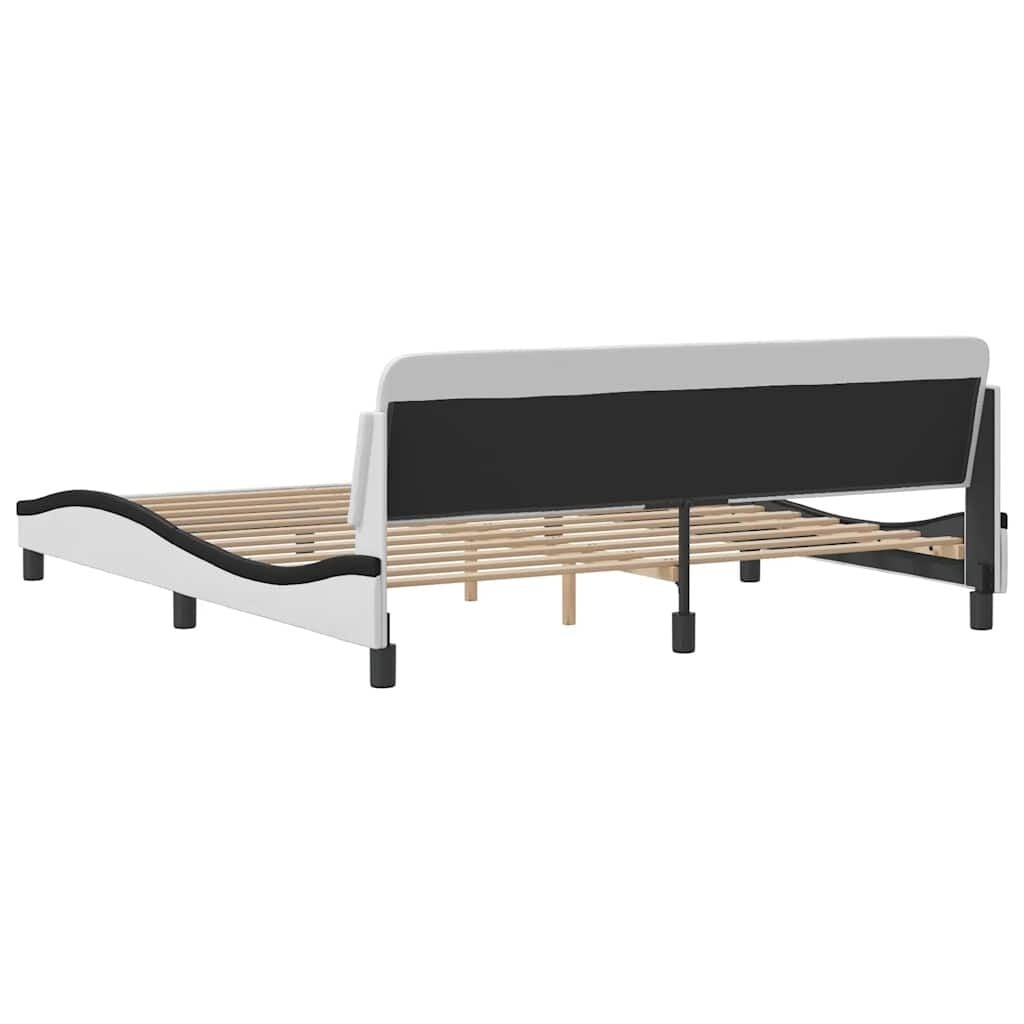 Vidaxl Polsterbett 180x200 cm Weiß/Schwarz - Modernes Design - bis zu 41% sparen
