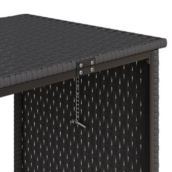 Vidaxl L-förmige Gartenbank mit Klapptisch - Schwarz - bis zu 41% sparen