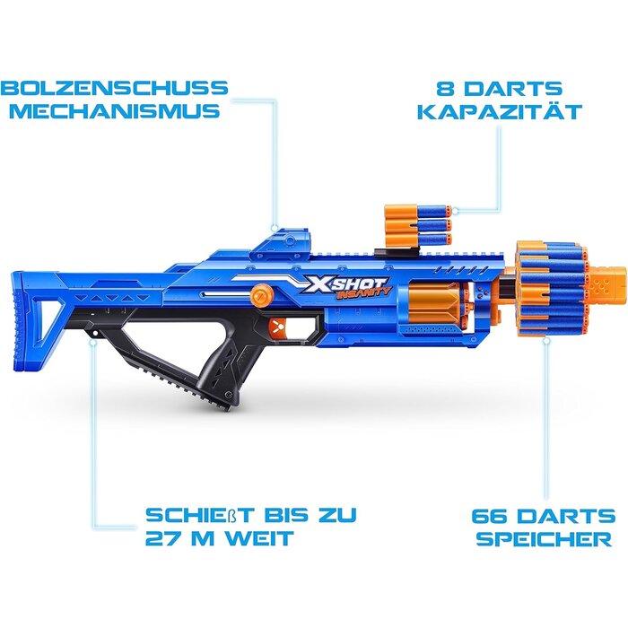Schaumstoff-Dartblaster mit 84 Darts & 27m Reichweite - bis zu 36% sparen