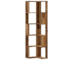 Vidaxl Eckregal mit 5 Ablagen, Altholz-Optik, 50x50x179 cm - bis zu 41% sparen