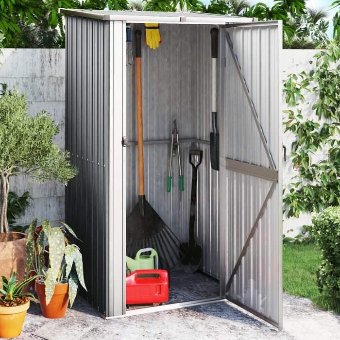 Vidaxl Gartenschrank aus Stahl - Grau, 118,5x209,5 cm - bis zu 41% günstiger