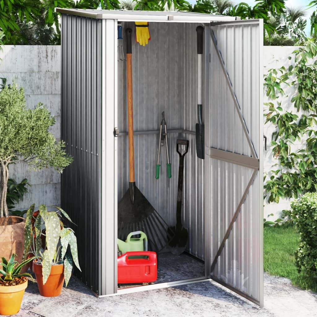 Vidaxl Gartenschrank aus Stahl - Grau, 118,5x209,5 cm - bis zu 41% günstiger