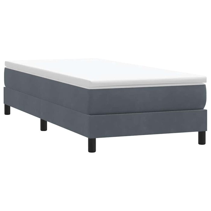 Vidaxl Luxuriöses Boxspringbett Samt Dunkelgrau 100x220 cm - Jetzt bis zu 40% sparen