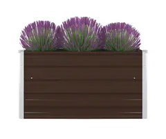 Vidaxl Hochbeet 100x100x45 cm aus Stahl - Braun - jetzt bis zu 44% Rabatt