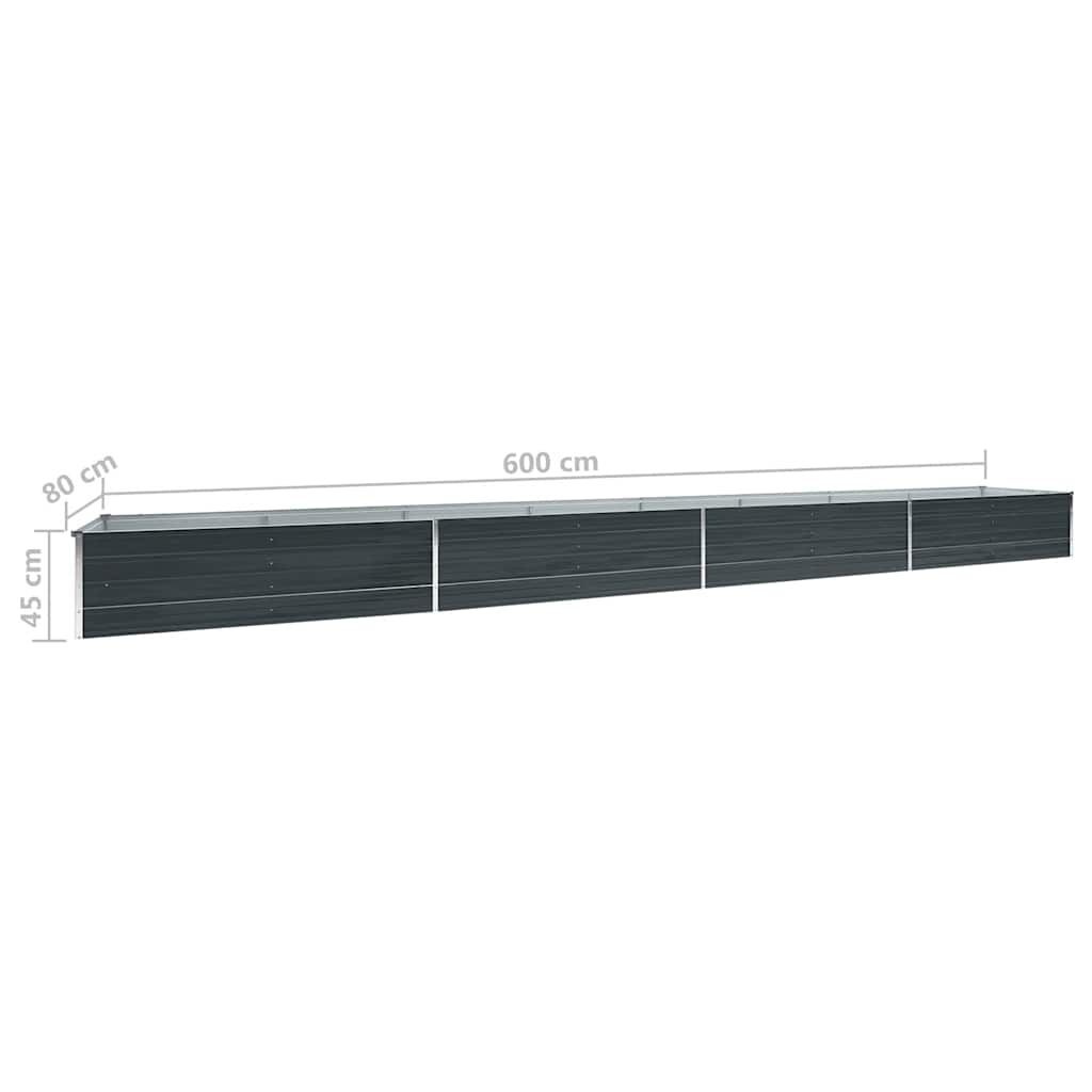 Vidaxl Großes Hochbeet verzinkter Stahl 600x80x45cm - Anthrazit - bis zu 41% sparen