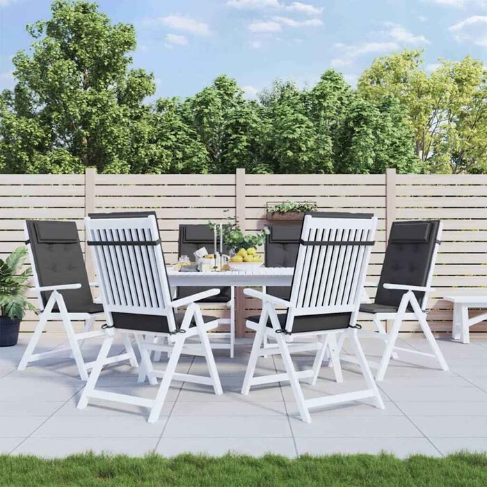 Vidaxl 6er Set Hochlehner-Stuhlkissen, 120x50cm, Anthrazit - bis zu 40% Rabatt