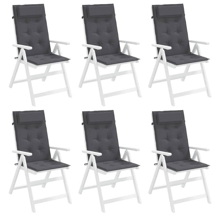 Vidaxl 6er Set Hochlehner-Stuhlkissen, 120x50cm, Anthrazit - bis zu 40% Rabatt