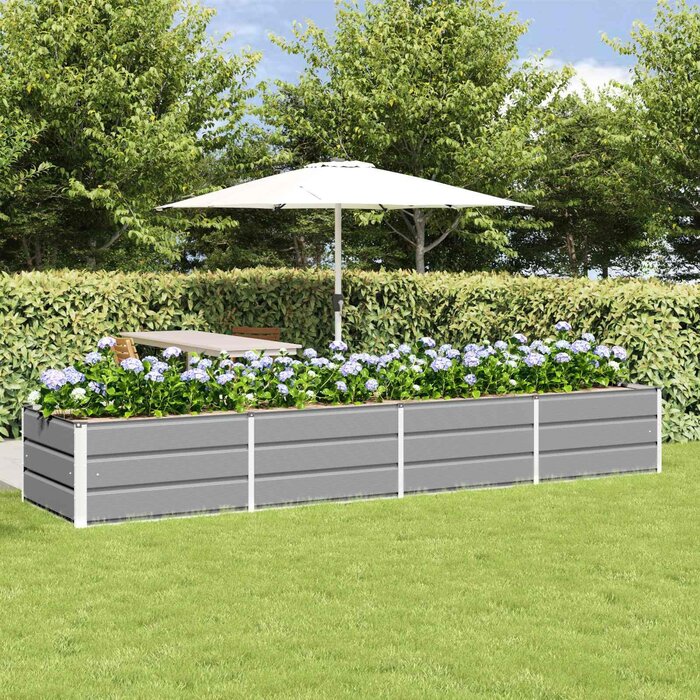 Vidaxl Design-Pflanzkübel Stahl Lichtgrau 320 cm - jetzt bis zu 40% günstiger