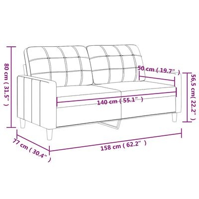 Vidaxl 2-Sitzer Sofa 140 cm in Schwarz - Jetzt bis zu 41% sparen!