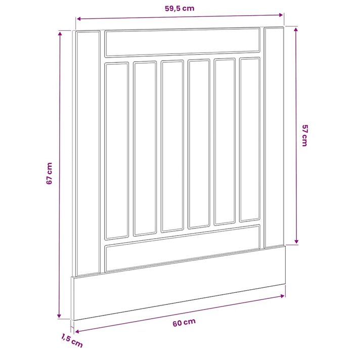 Vidaxl Geschirrspüler-Frontblende Lucca 60x67cm Weiß - bis zu 34% sparen