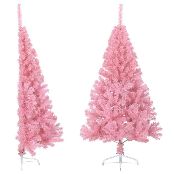 Vidaxl Halber künstlicher Weihnachtsbaum 150 cm Rosa - bis zu 42% Rabatt