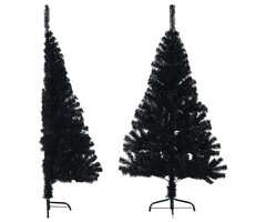 Vidaxl Halb-Weihnachtsbaum 120 cm Schwarz - Platzsparend & bis zu 43% Rabatt