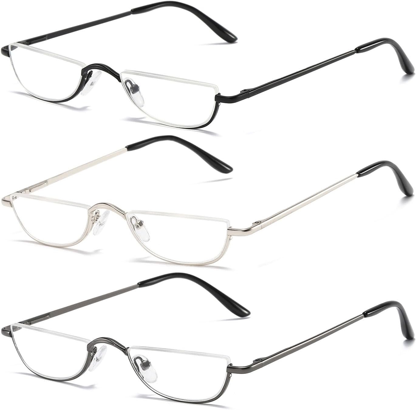 Halbmond Lesebrille Unisex mit Metallrahmen - bis zu 27% sparen