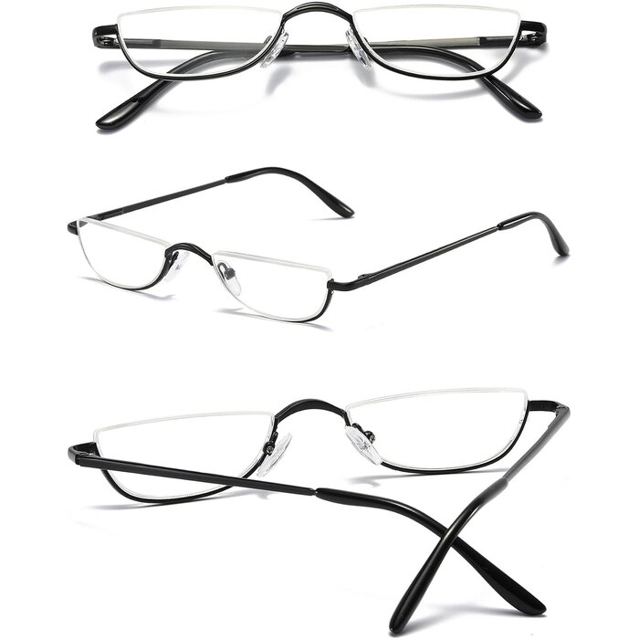 Halbmond Lesebrille Unisex mit Metallrahmen - bis zu 27% sparen