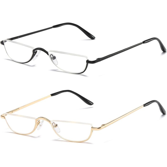 Halbmond Lesebrille Unisex mit Metallrahmen - bis zu 27% sparen