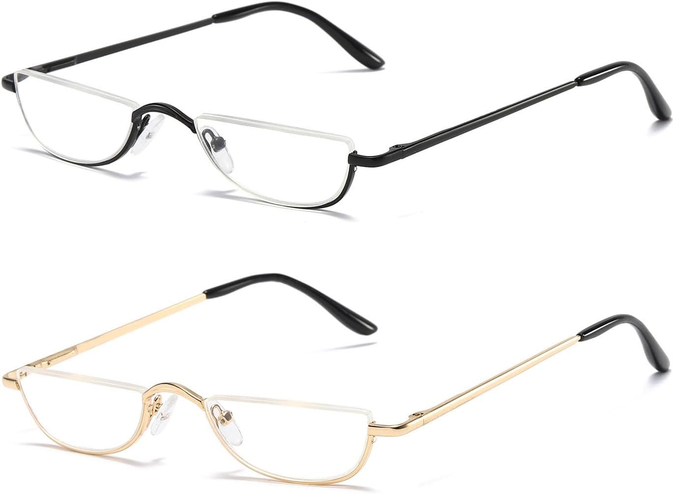 Halbmond Lesebrille Unisex mit Metallrahmen - bis zu 27% sparen