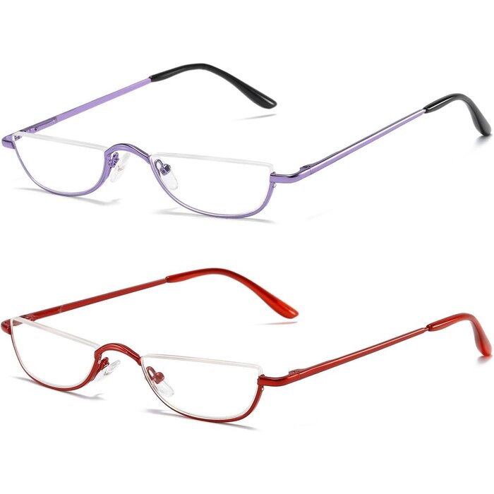 Halbmond Lesebrille Unisex mit Metallrahmen - bis zu 27% sparen