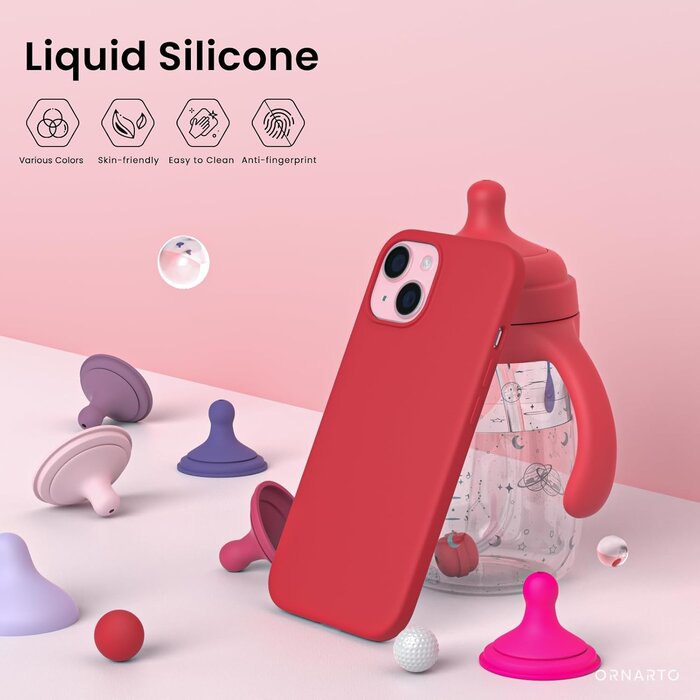 Silikonhülle für iPhone 15 - Rot - Ultradünn & Kratzfest - bis zu 26% Rabatt