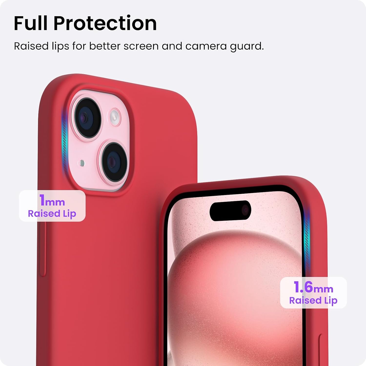 Silikonhülle für iPhone 15 - Rot - Ultradünn & Kratzfest - bis zu 26% Rabatt